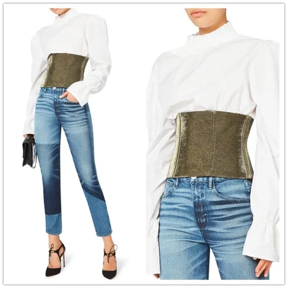 Tibi | Tops | Nwt Tibi Gold Metallic Waist Corset | Poshmark